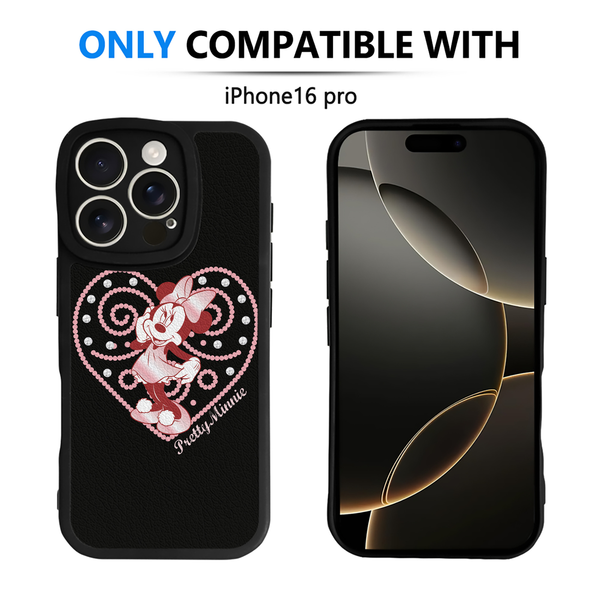 （画像用） ミッキーマウス Mickey Mouse 【iPhone 16シリーズ対応】シリコンスマホケース（レザー調） 材質：シリコン